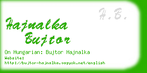 hajnalka bujtor business card